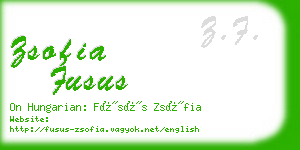 zsofia fusus business card